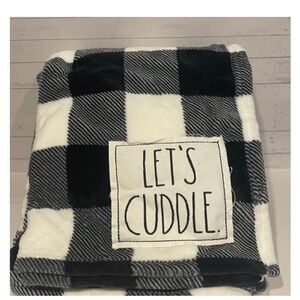 NEW Rae Dunn Plaid Let’s Cuddle Plush Throw Blanket